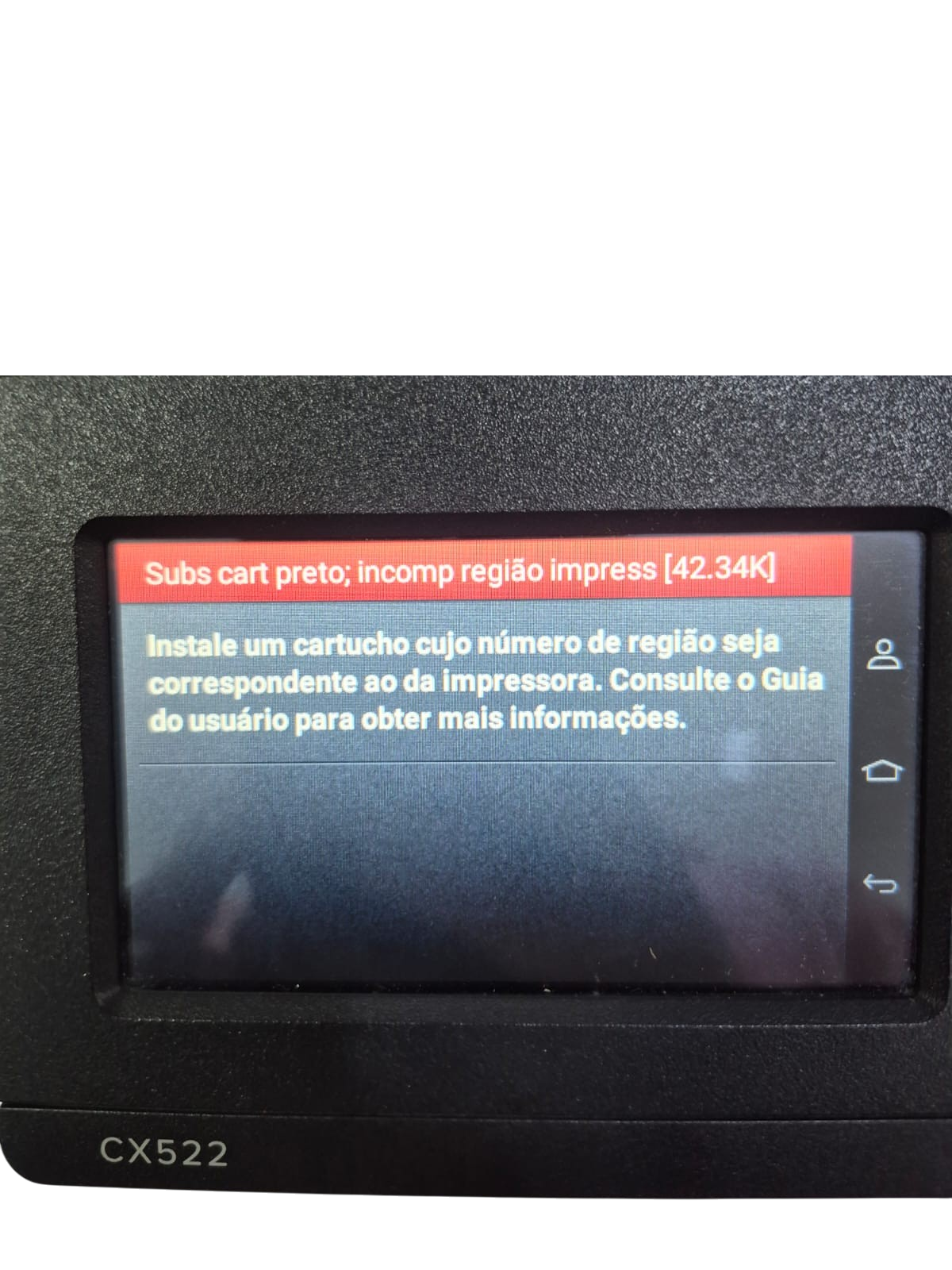 subs cart preto incomp regiao impress lexmark cx522